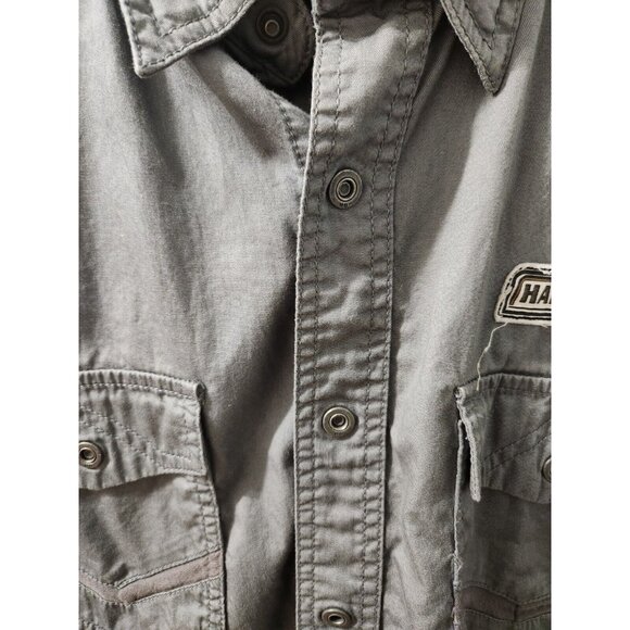 Harley Davidson Button Shirt XL Men Grey - Picture 4 of 12